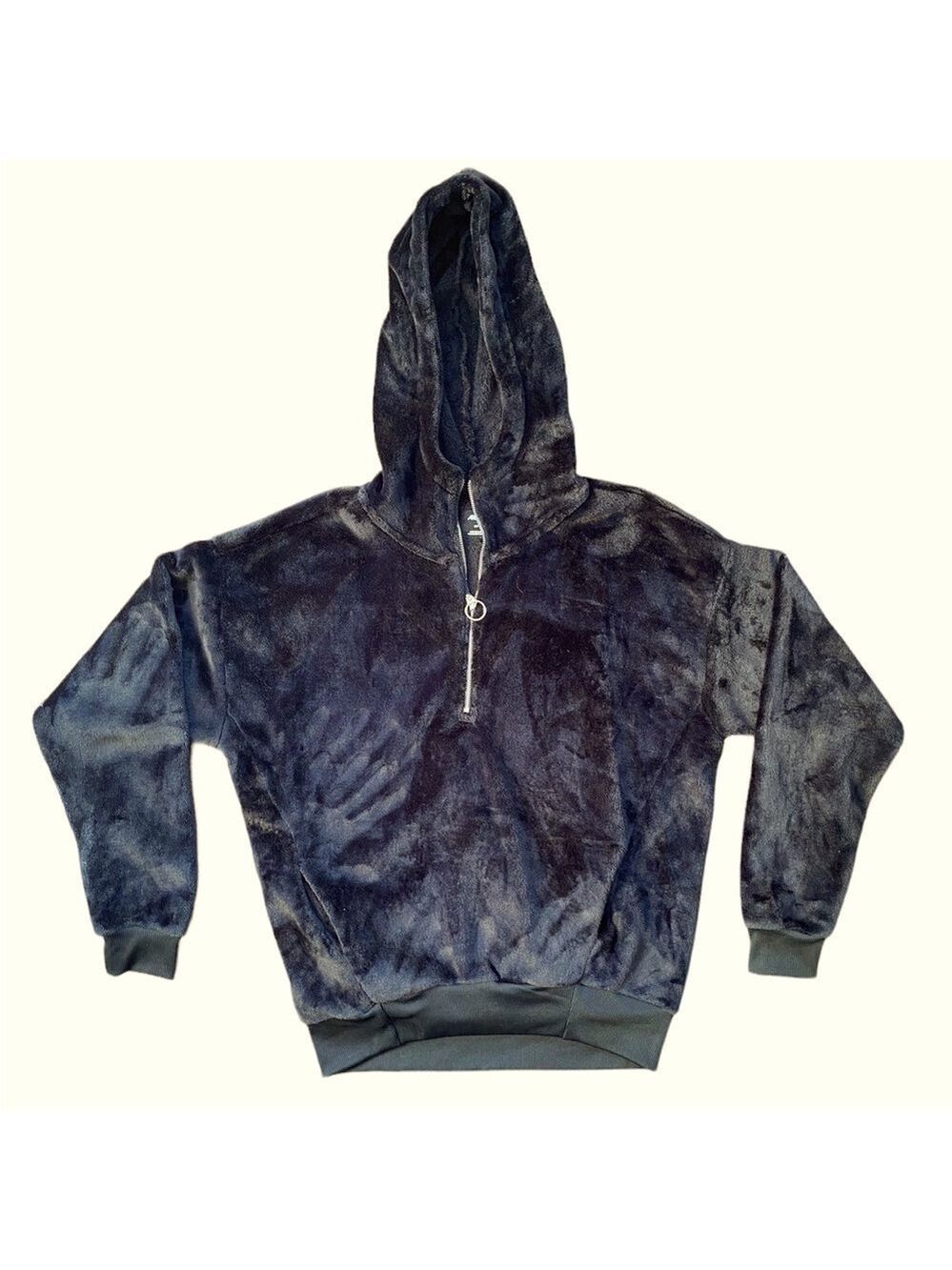 2/$15 Ardene Fuzzy Half Zip Black Hoodie Size Small